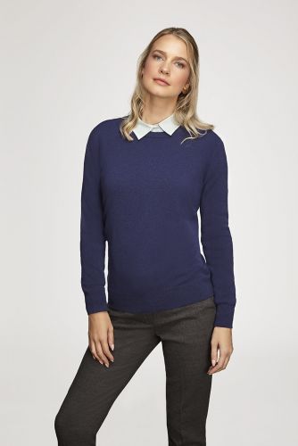 ROUND NECK SWEATER IN AMERICAN NAVY